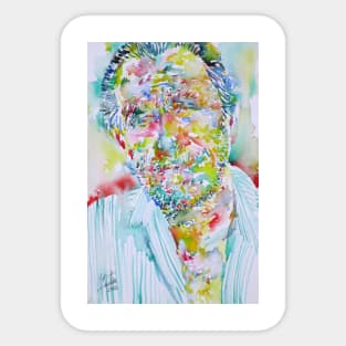 CHARLES BUKOWSKI watercolor portrait .1 Sticker